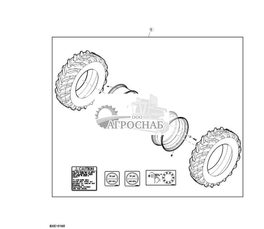 Комплект для самостоятельной установки, ведущие колеса, шины двускатных колес 